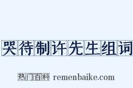 哭待制许先生组词是什么意思的图片
